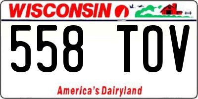 WI license plate 558TOV
