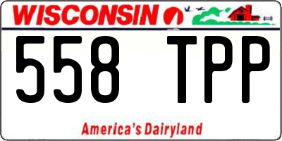 WI license plate 558TPP