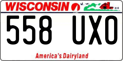 WI license plate 558UXO