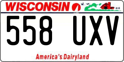 WI license plate 558UXV