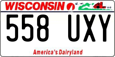 WI license plate 558UXY