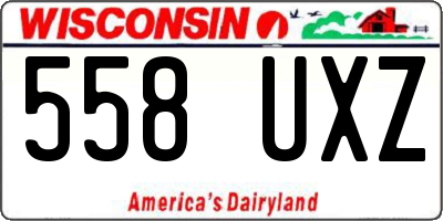 WI license plate 558UXZ