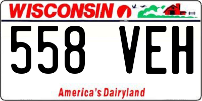 WI license plate 558VEH