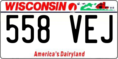 WI license plate 558VEJ