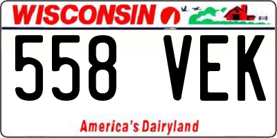 WI license plate 558VEK
