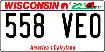 WI license plate 558VEO