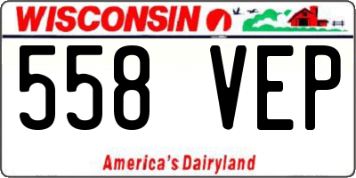 WI license plate 558VEP