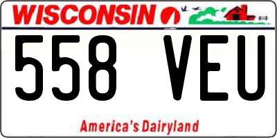 WI license plate 558VEU