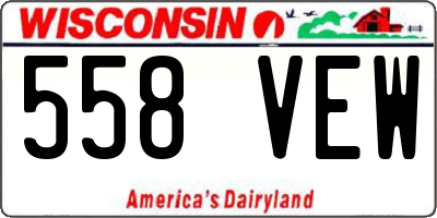 WI license plate 558VEW
