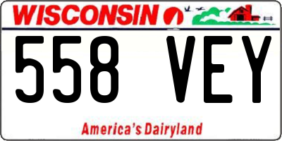 WI license plate 558VEY