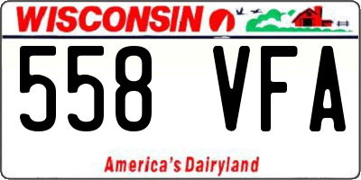 WI license plate 558VFA