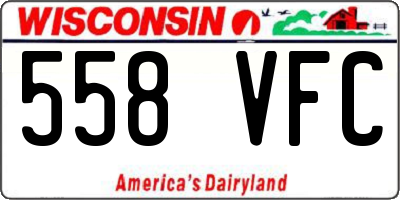 WI license plate 558VFC