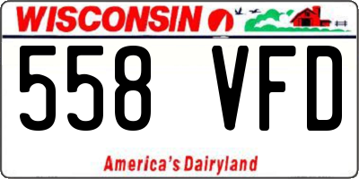 WI license plate 558VFD