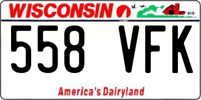 WI license plate 558VFK
