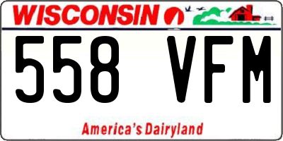 WI license plate 558VFM