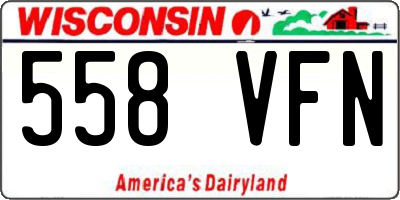 WI license plate 558VFN