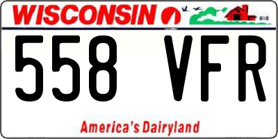 WI license plate 558VFR