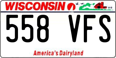 WI license plate 558VFS