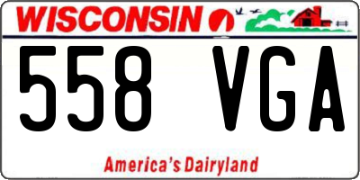 WI license plate 558VGA