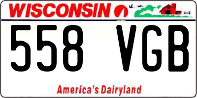 WI license plate 558VGB