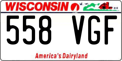 WI license plate 558VGF