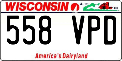 WI license plate 558VPD