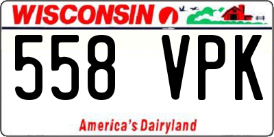 WI license plate 558VPK