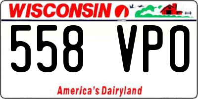 WI license plate 558VPO