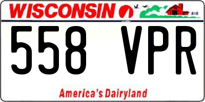 WI license plate 558VPR