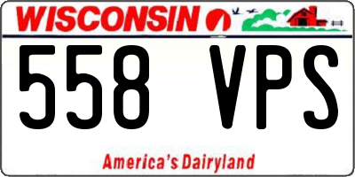 WI license plate 558VPS