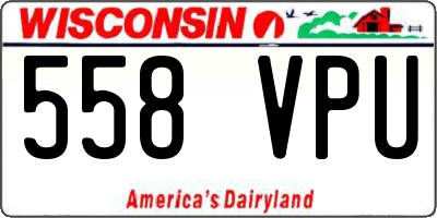 WI license plate 558VPU