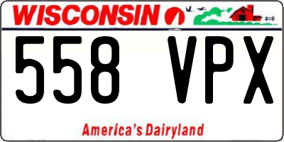WI license plate 558VPX