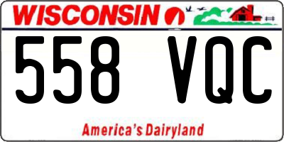 WI license plate 558VQC