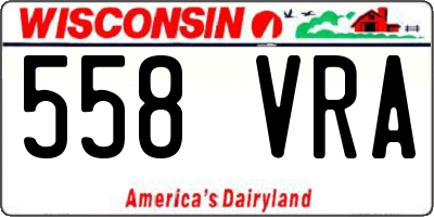 WI license plate 558VRA