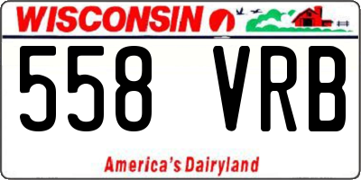 WI license plate 558VRB