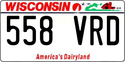 WI license plate 558VRD