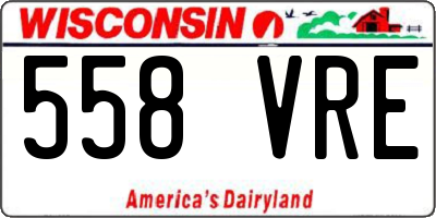 WI license plate 558VRE