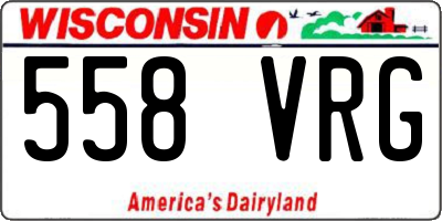 WI license plate 558VRG
