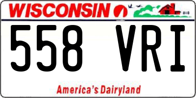 WI license plate 558VRI