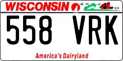 WI license plate 558VRK