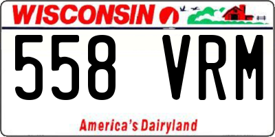 WI license plate 558VRM