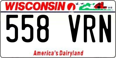 WI license plate 558VRN