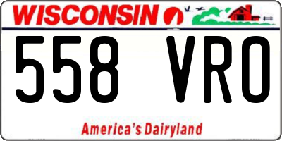 WI license plate 558VRO