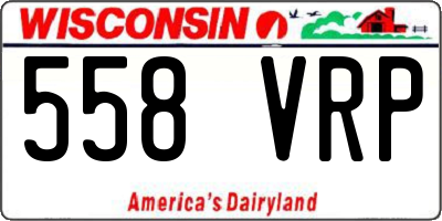 WI license plate 558VRP