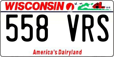 WI license plate 558VRS