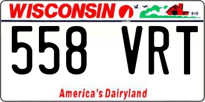 WI license plate 558VRT