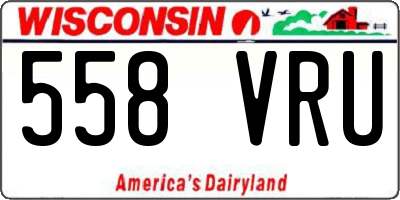 WI license plate 558VRU