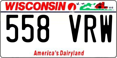 WI license plate 558VRW