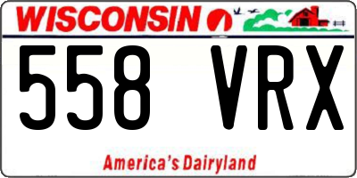 WI license plate 558VRX