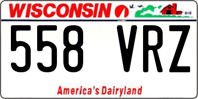 WI license plate 558VRZ